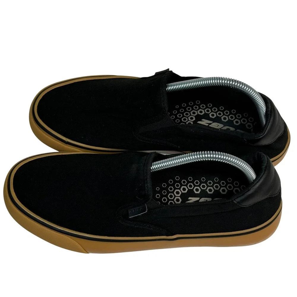 Lugz Clipper Mens Black Gum‎ Slip On Canvas Sneakers MCLPRC-0049 Size 8.5
